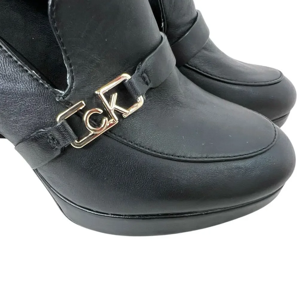 CALVIN KLEIN Pressy Platform Moc Leather Pumps 3